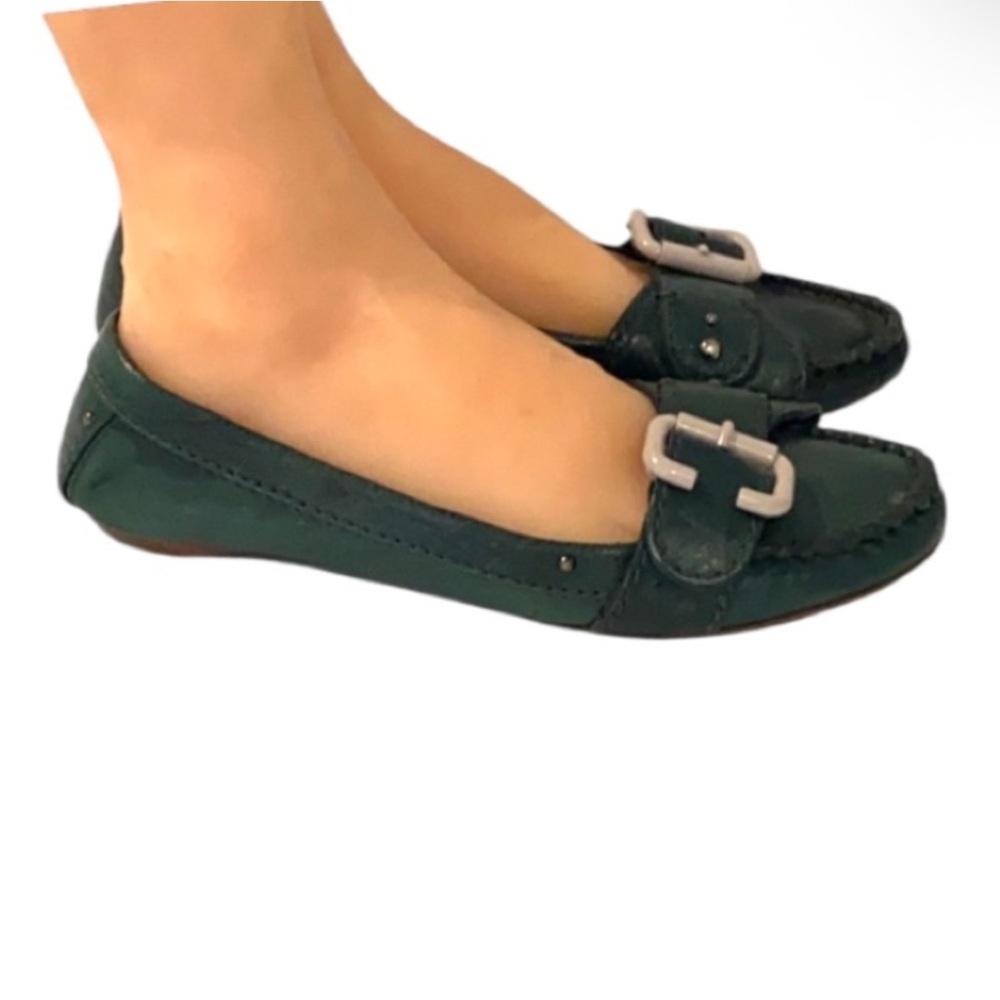 Authentic Chloe designer Hunter green leather flats loafers sz 9 - Picture 4 of 14